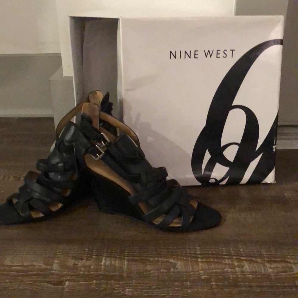 Nine West Gladiator Wedge Sandals.